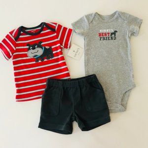 Carters Baby Boy Clothes 3-Piece Tee Short Set